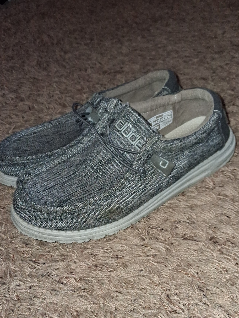 Hey Dude Men's Slip-On Loafers Shoes Size 9 Wally Woven Carbon